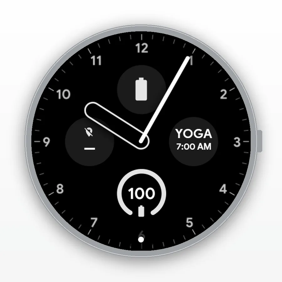 Watch face complication showing the next event live in the Plus tier
